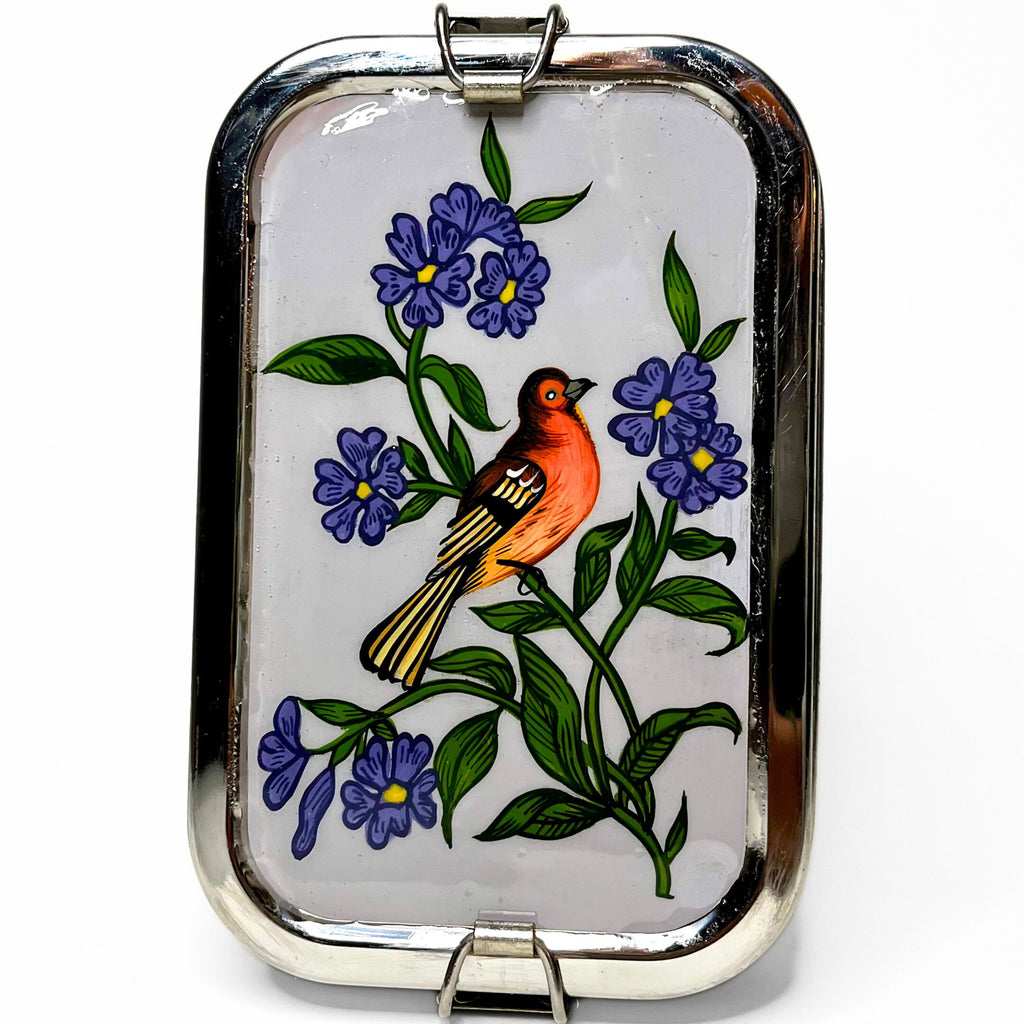 Handbemalte Edelstahl-Brotdose, Vogel