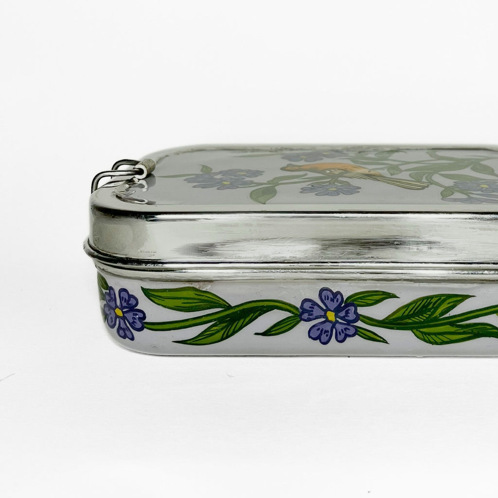 Handbemalte Edelstahl-Brotdose, Vogel